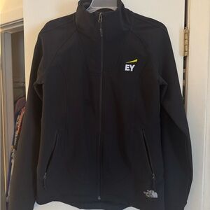 The North Face Black Jacket custom with EY Logo